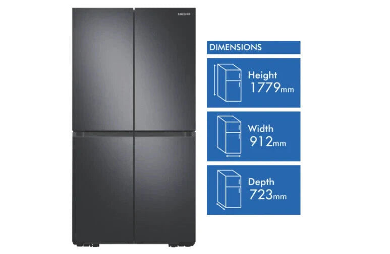 Samsung SRF7100B 649L French Door Fridge Black-Brand New